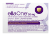 EllaOne package: says the words ellaOne, 30mg, film coated tablet, ulipristal acetate, Emergency Contraception.